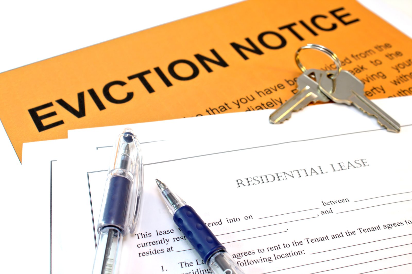 Landlord eviction notice and legal documents